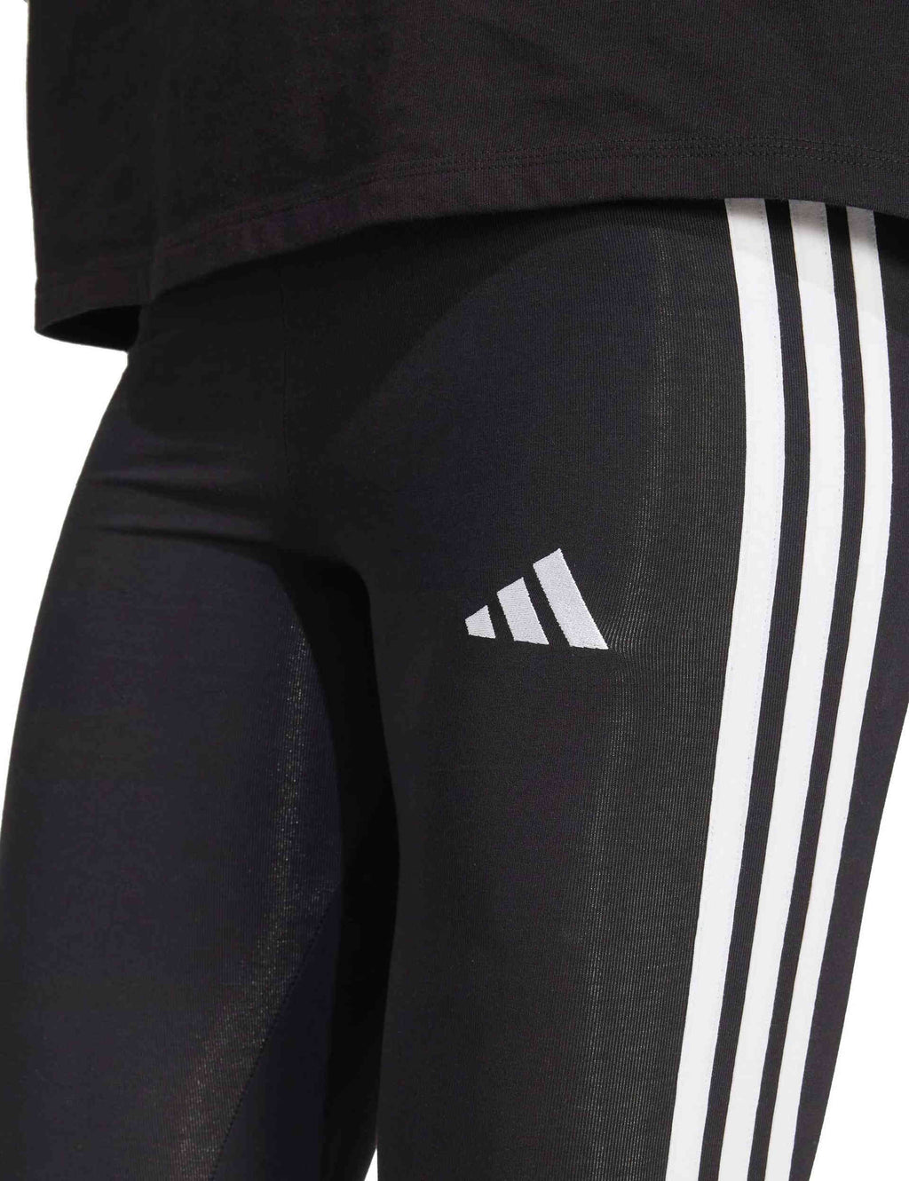Essentials 3-Stripes Cotton Leggings - Black/White