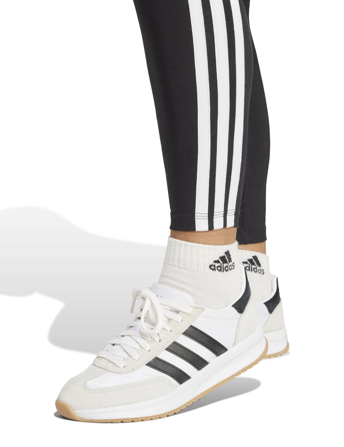 Essentials 3-Stripes Cotton Leggings - Black/White