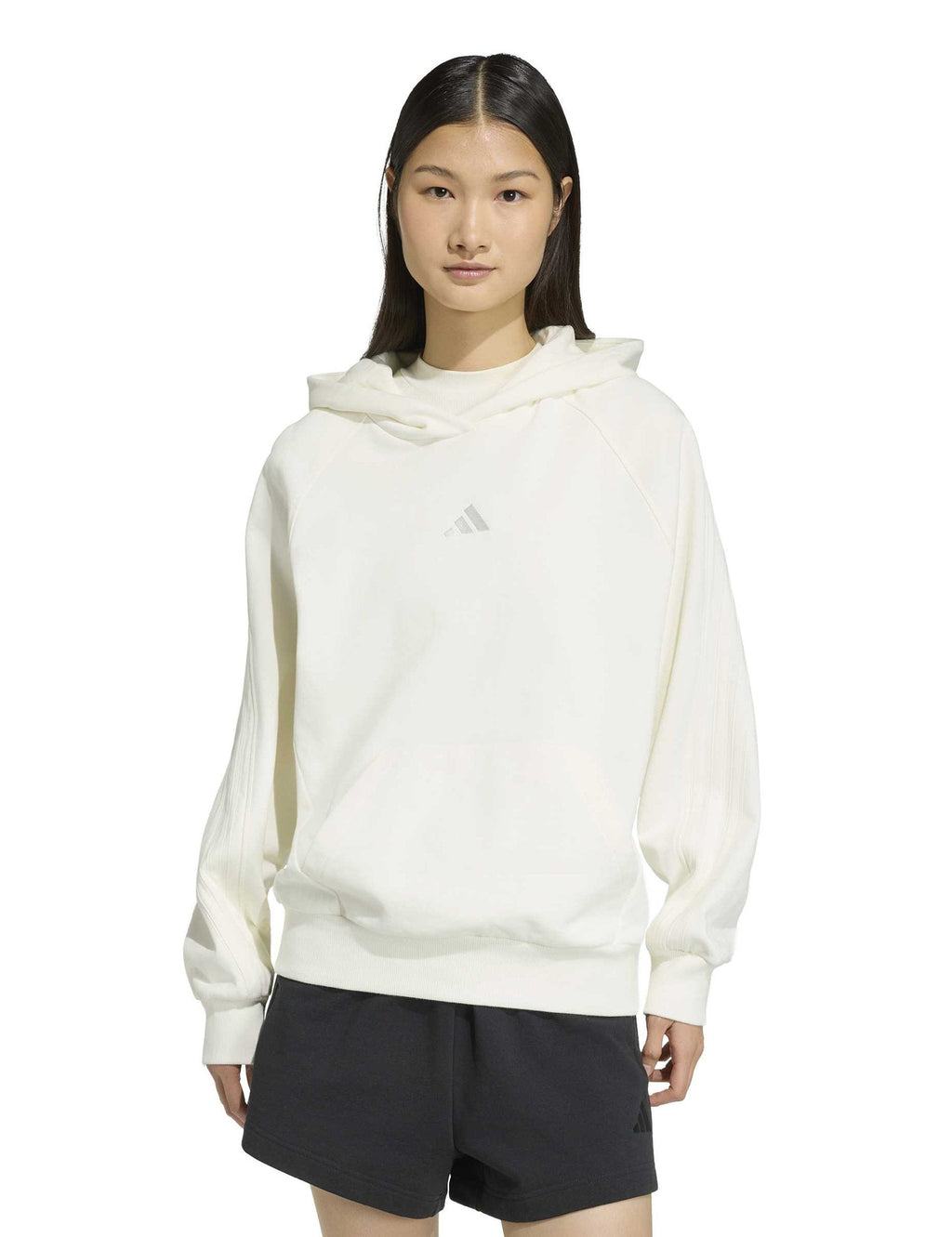 adidas Kit 3-Stripes Hoodie - Off White