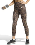 Optime Essentials 3-Stripes Leopard 7/8 Leggings - Earth Strata/Brown/Black
