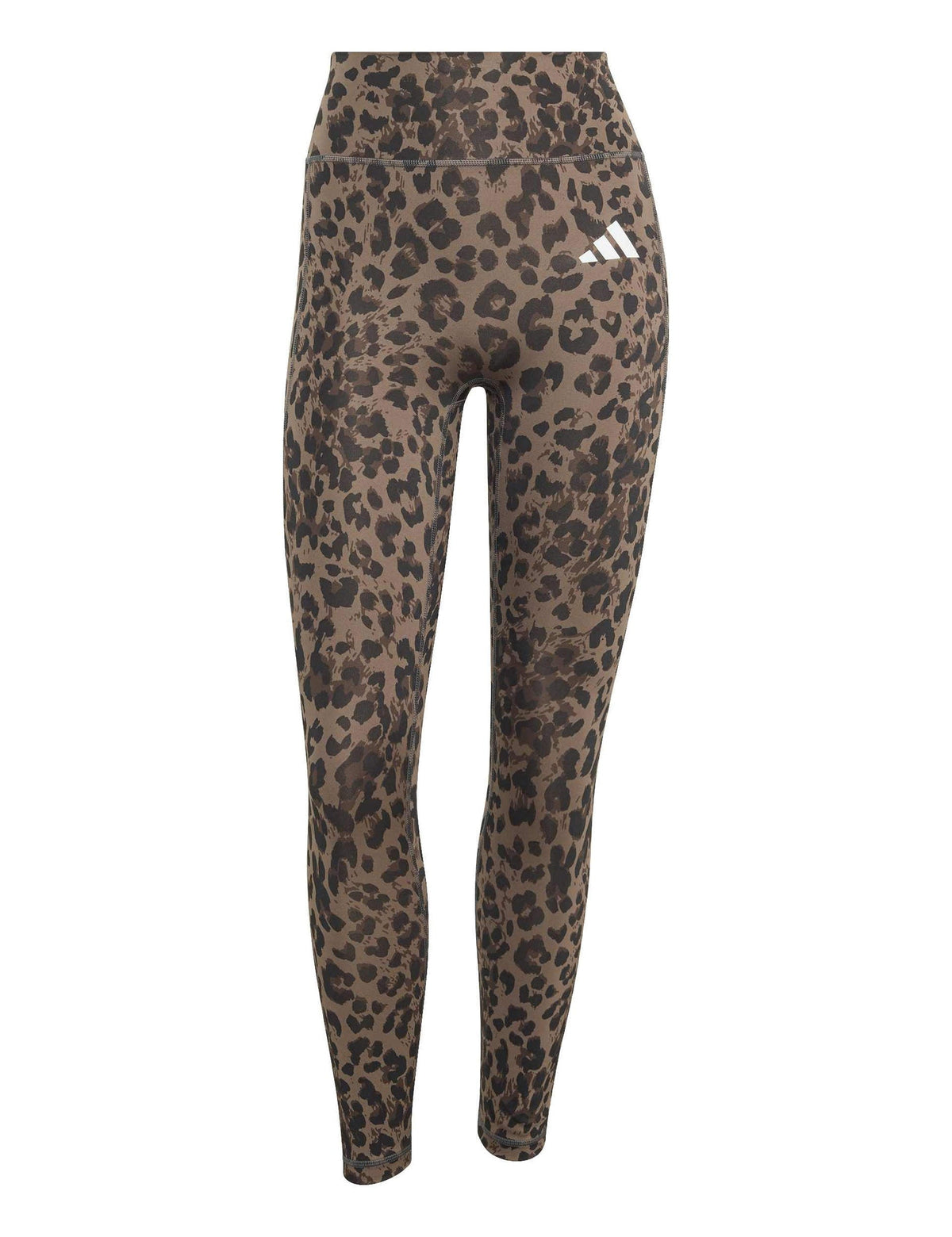 Optime Essentials 3-Stripes Leopard 7/8 Leggings - Earth Strata/Brown/Black