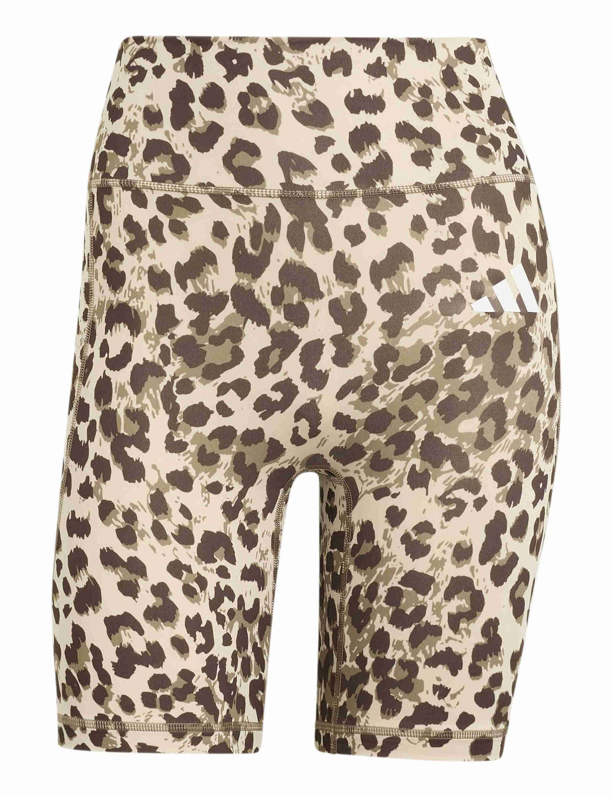 Optime Essentials Workout Leopard Short Leggings - Crystal Linen/Khaki Six/Dark Brown