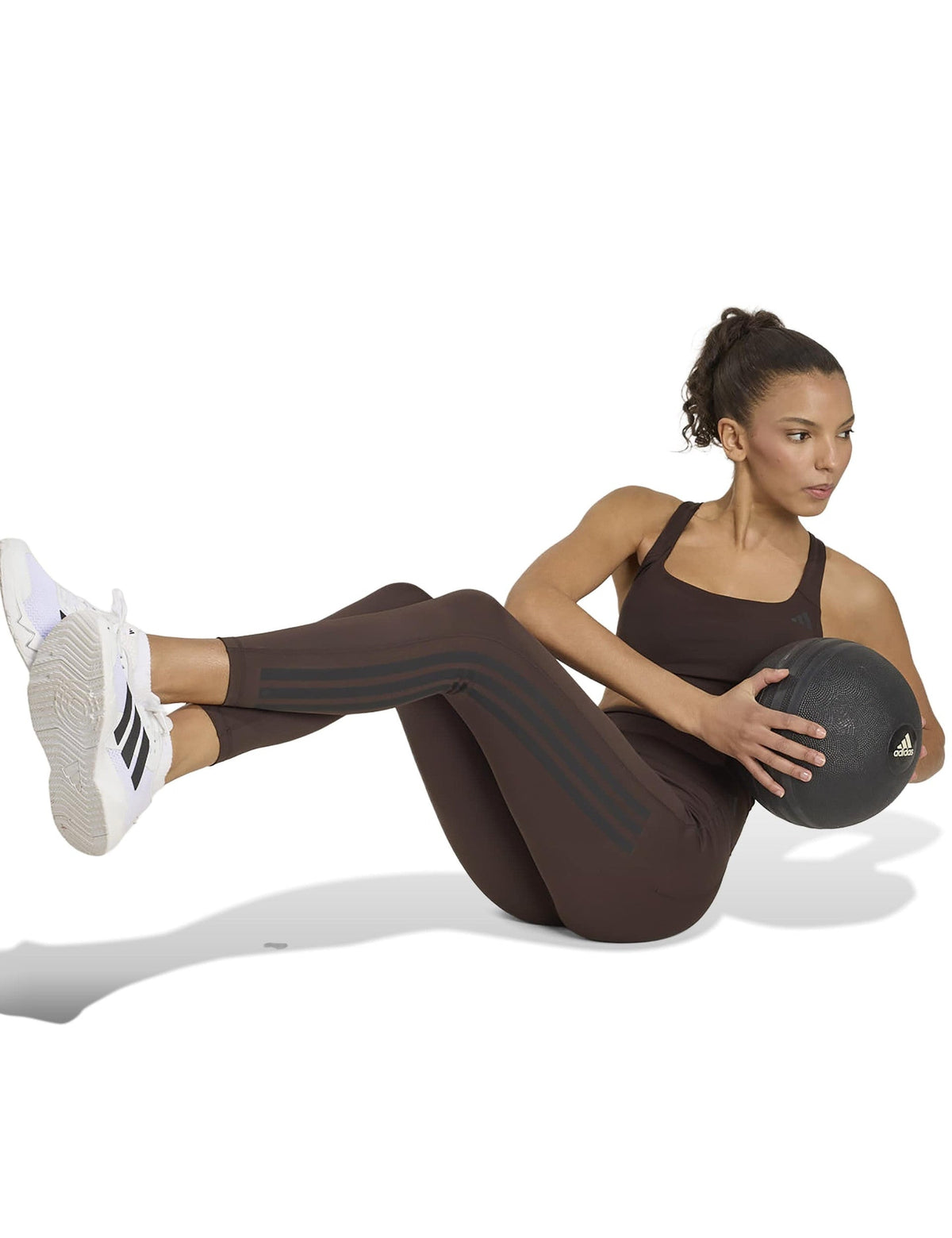Optime Workout 3-Stripes 7/8 Leggings - Aurora Coffee