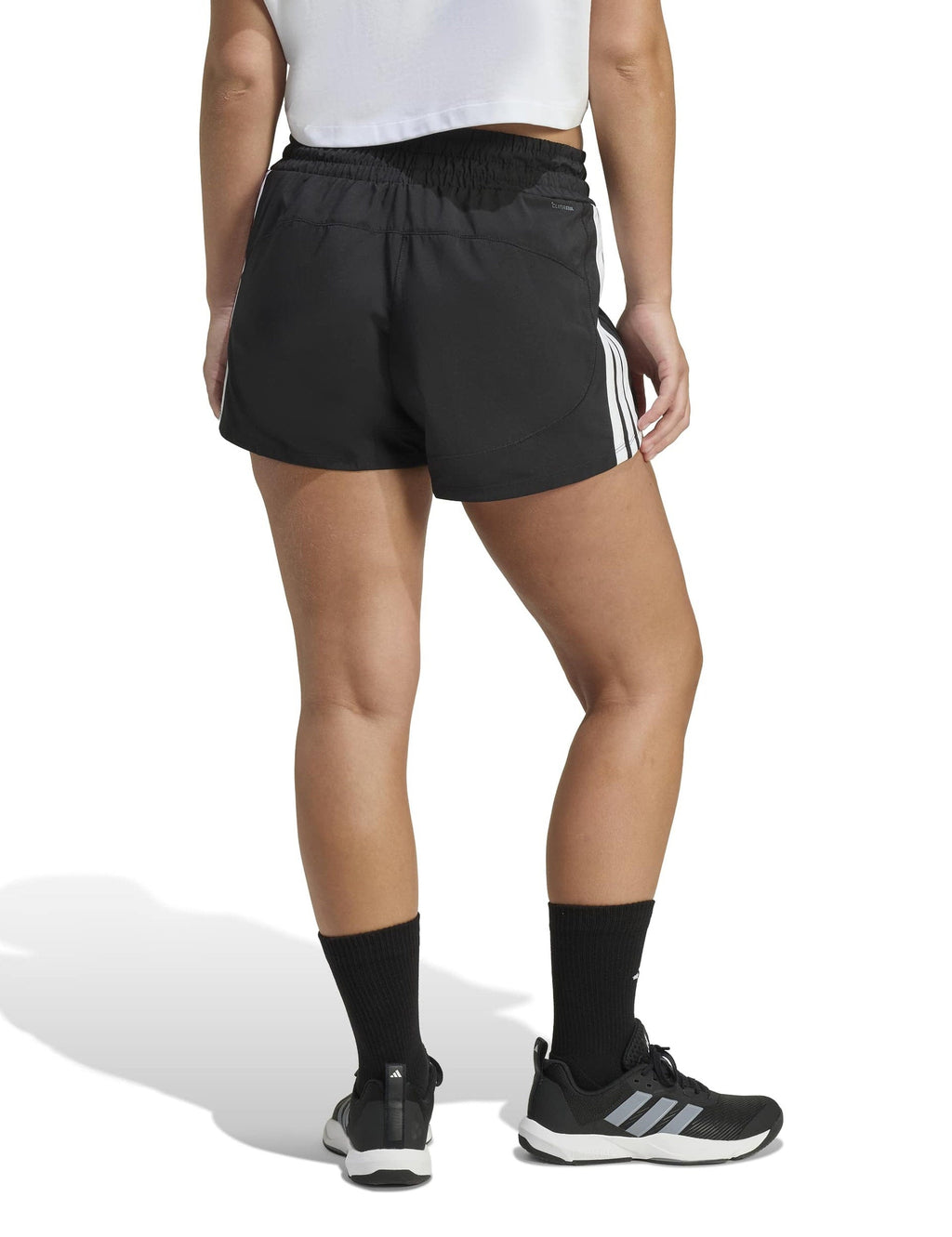 Pacer Workout Woven High Waisted Shorts - Black/White