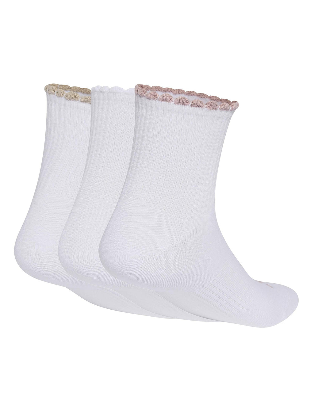Quarter Sock 3 Pair Pack - White/Wonder Beige/Wonder Taupe/Dual Lilac