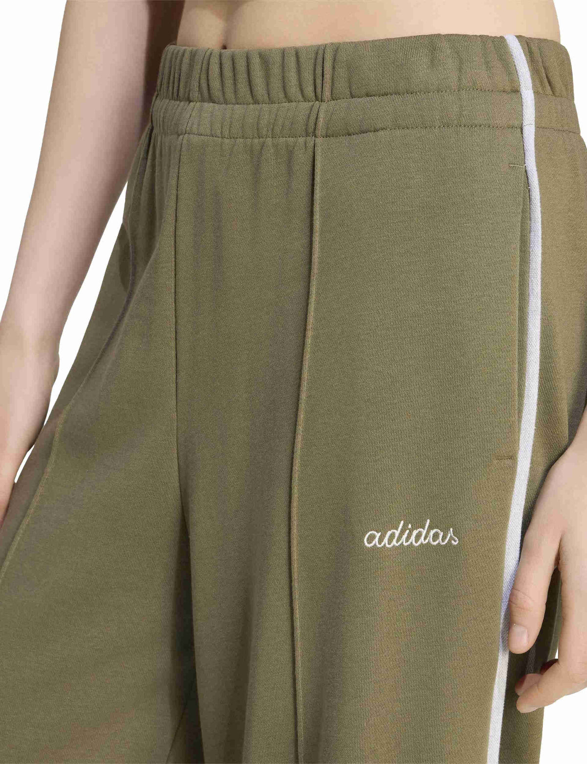 Seasonal Essentials Colorpop Joggers with Embroidered Graphic - Olive Strata/Light Solid Grey
