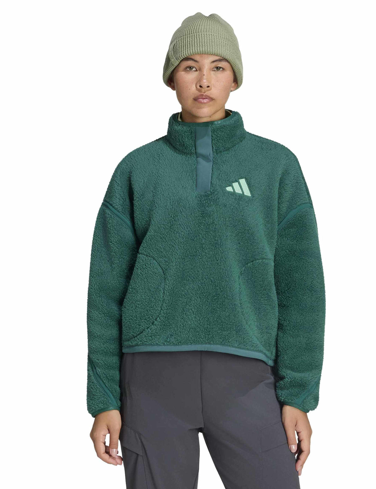 Terrex Multi High Pile Fleece Pullover - Collegiate Green
