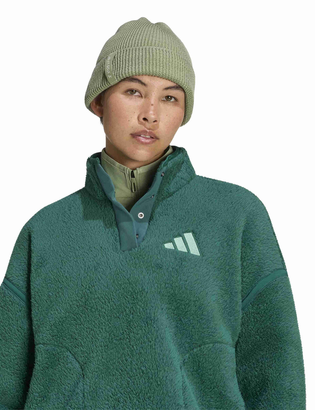 Terrex Multi High Pile Fleece Pullover - Collegiate Green