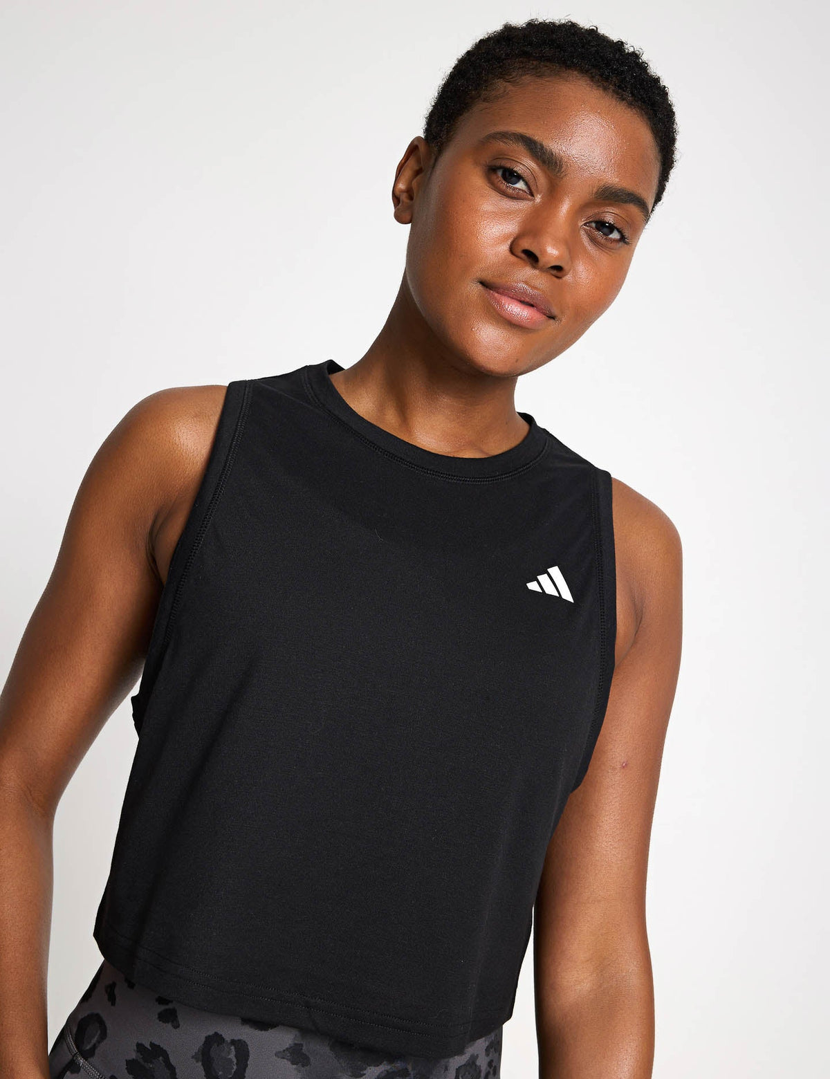 Train Essentials Boxy Workout Tank Top - Black