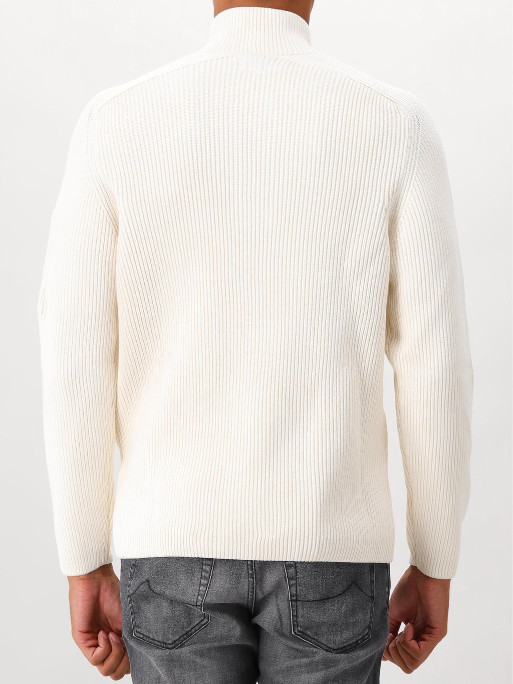 Cp Company Gebreide Trui Gebroken Wit Polo Collar