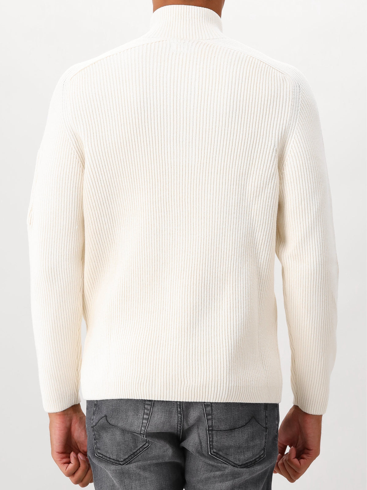 Cp Company Gebreide Trui Gebroken Wit Polo Collar