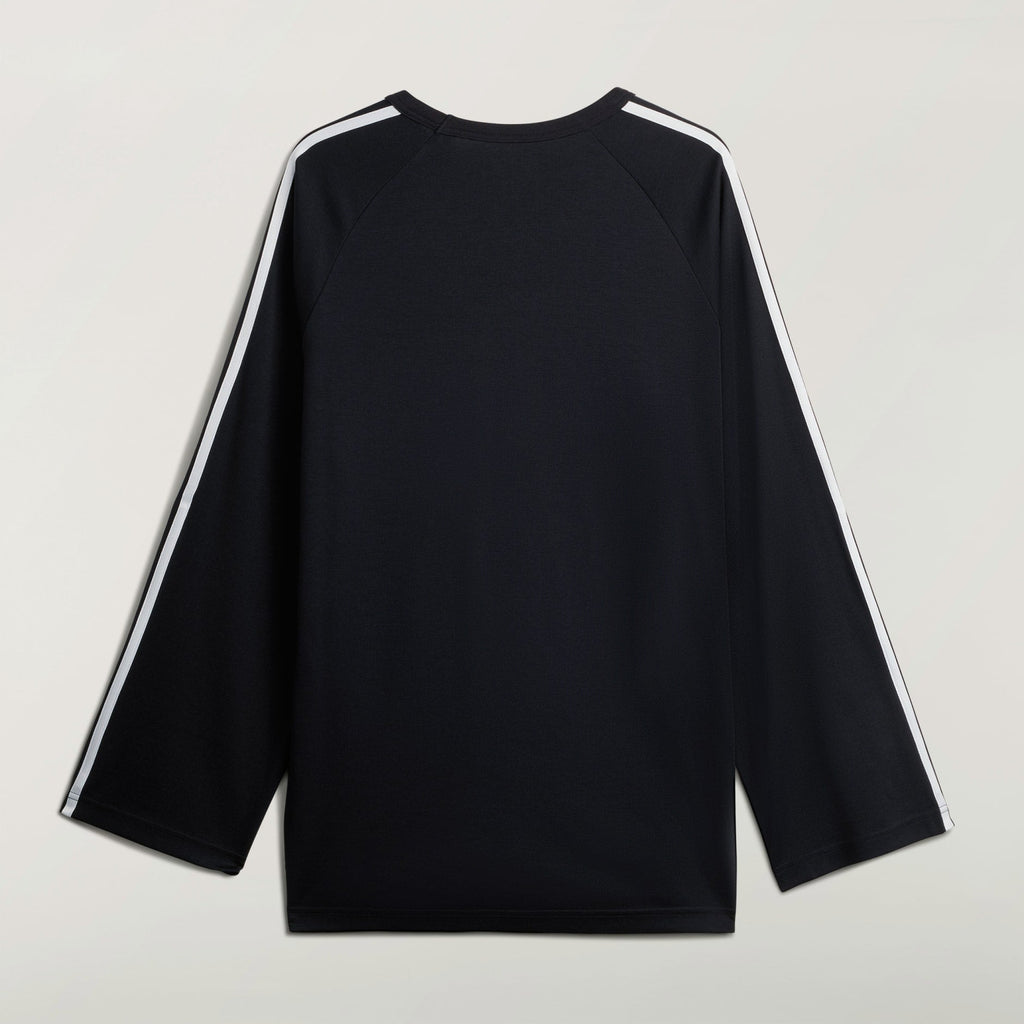 Y-3 LONG SLEEVE LONG-SLEEVE TOP 3-STRIPES - Black
