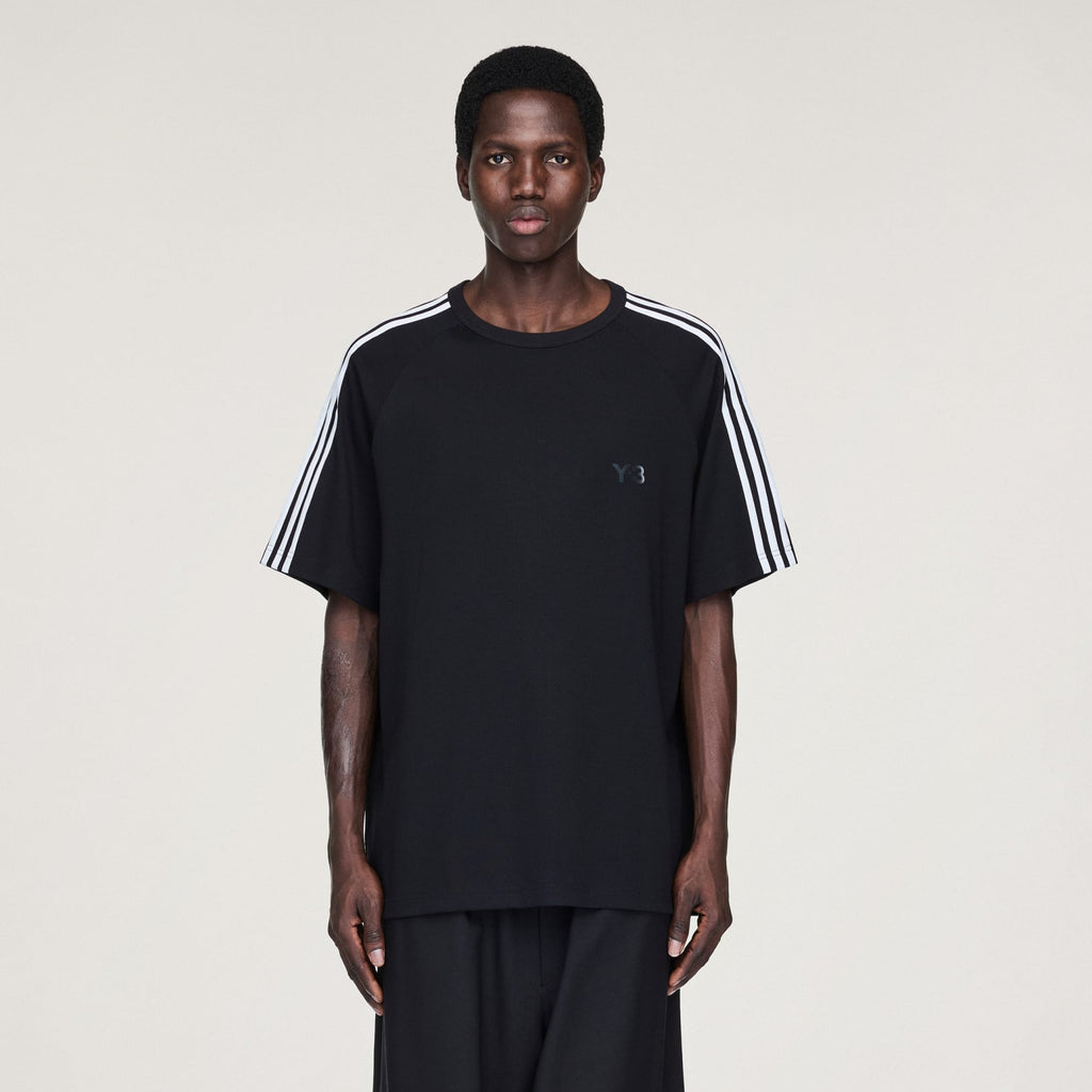 Y-3 SHORT SLEEVE T-SHIRT 3-STRIPES - Black