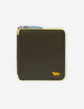 Square Zipped Wallet Khaki Grey