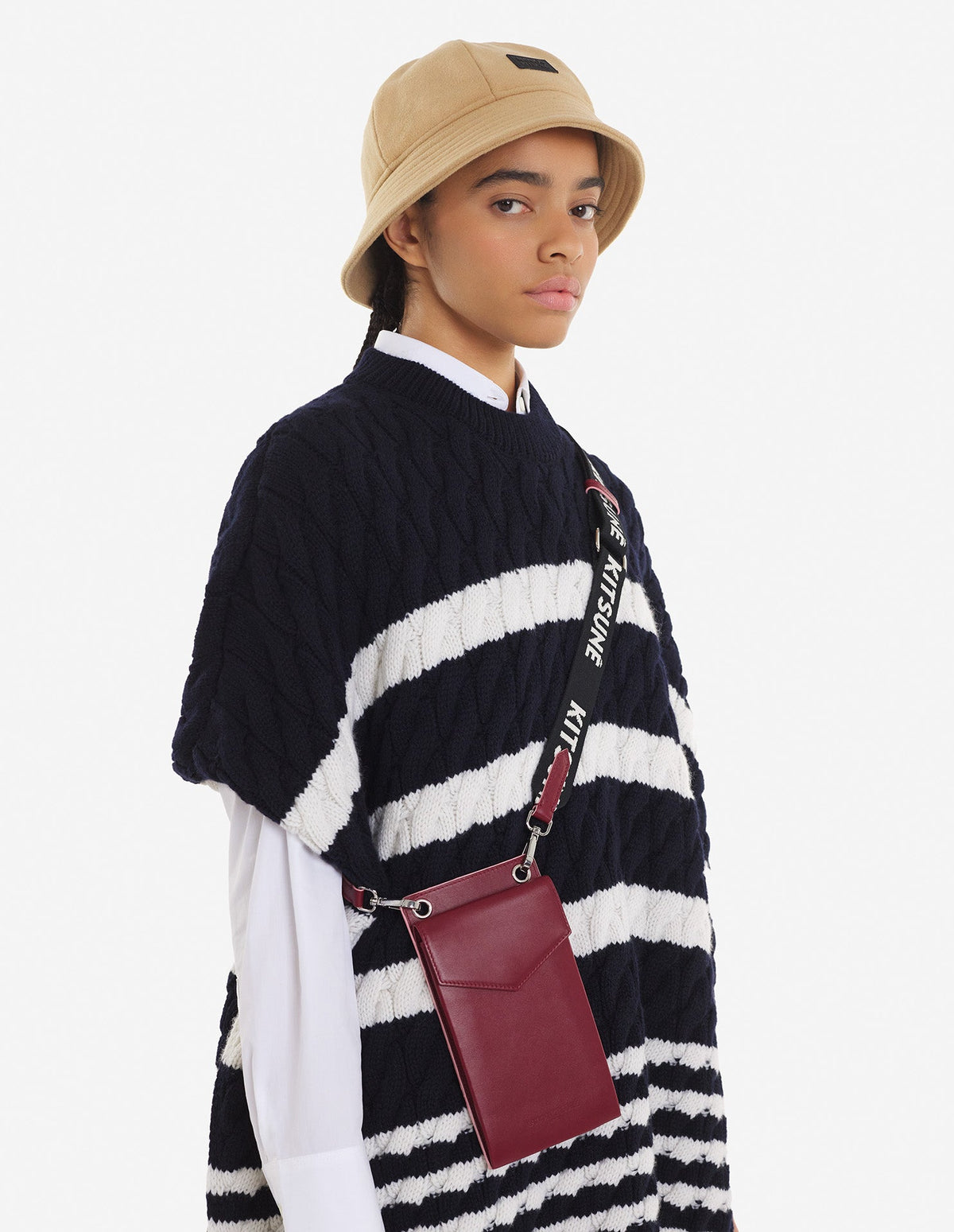 MAISON KITSUNÉ NECK POUCH WINE LEES